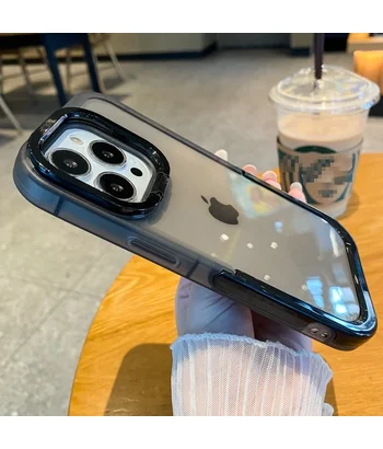 Силіконовий чохол "Invisible Folding" з підставкою для iPhone 15 Pro Max Чорний