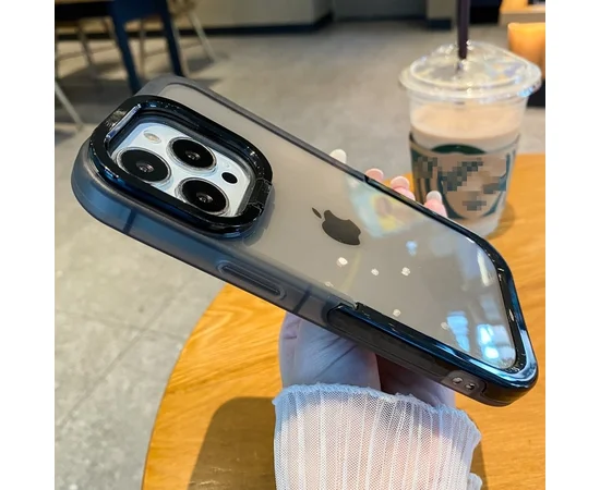 Силиконовый чехол "Invisible Folding" с подставкой для iPhone 13 Pro Черный