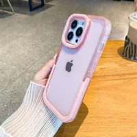 Силиконовый чехол "Invisible Folding" с подставкой для iPhone 15 Pro Max Розовый