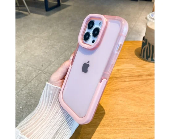 Силіконовий чохол "Invisible Folding" з підставкою для iPhone 13 Pro Рожевий