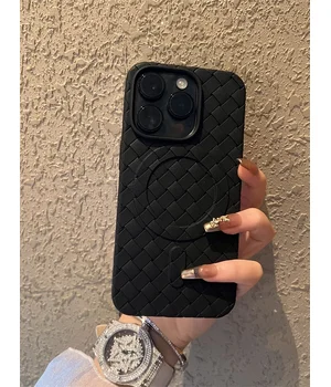 Силіконовий чохол "Luxury Weave" with MagSafe для Apple iPhone 14 Pro Max Чорний