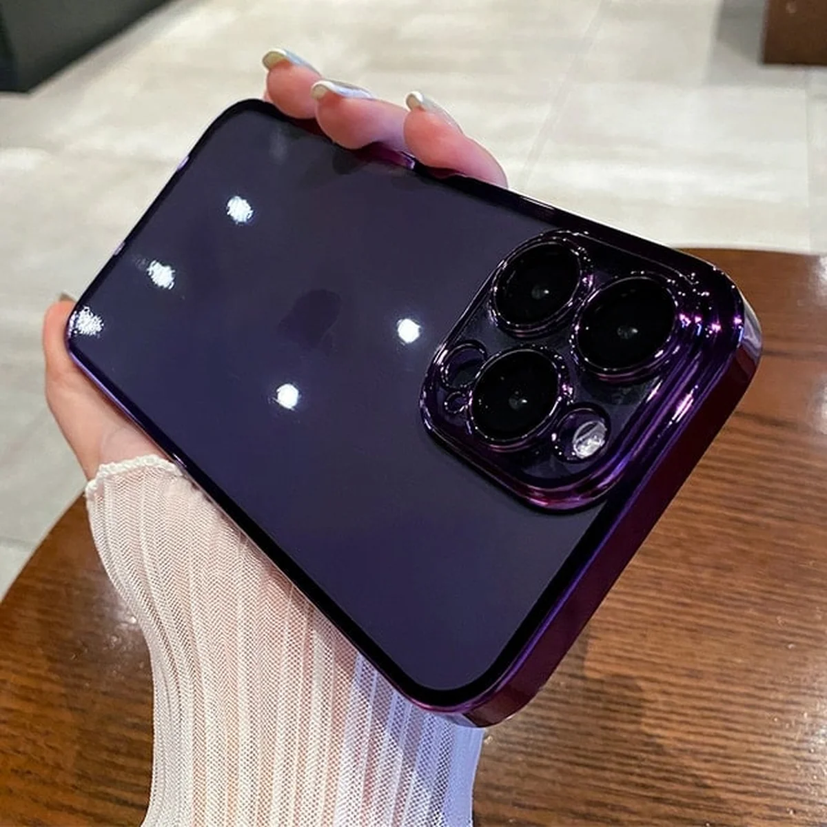 Силиконовый чехол "Square Plating" для iPhone 13 Pro Max Фиолетовый