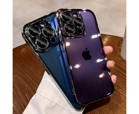Силиконовый чехол "Square Plating" для iPhone 13 Pro Max Фиолетовый
