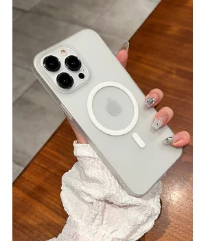 Пластиковый чехол "Luxury Ultra Thin Matte" with MagSafe для Apple iPhone 15 Pro Белый Пластиковый чехол "Luxury Ultra Thin Matte" with MagSafe для Apple iPhone 15 Pro Белый