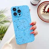 Силиконовый чехол "Silicone Dotted" with MagSafe для Apple iPhone 13 Pro Max Голубой