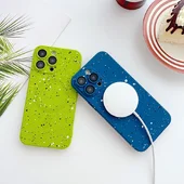 Силиконовый чехол "Silicone Dotted" with MagSafe для Apple iPhone 15 Pro Max Синий