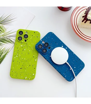 Силіконовий чохол "Silicone Dotted" with MagSafe для Apple iPhone 15 Pro Max Синій