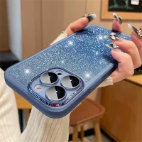 Силиконовый чехол "Bling Plating" для iPhone 14 Pro Синий