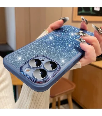 Силіконовий чохол "Bling Plating" для iPhone 15 Pro Max Синій