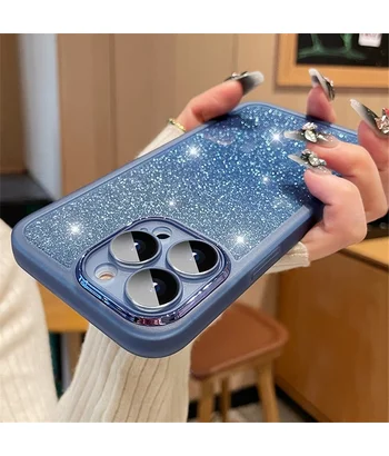 Силіконовий чохол "Bling Plating" для iPhone 15 Pro Синій
