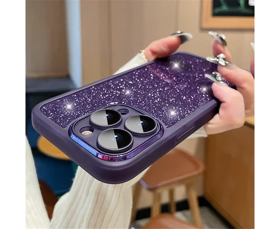 Силіконовий чохол "Bling Plating" для iPhone 14 Pro Фіолетовий