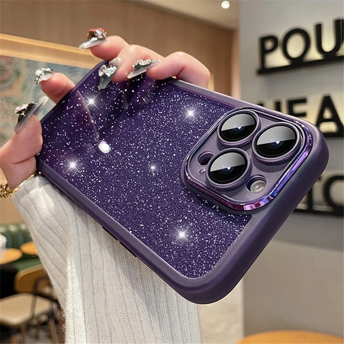 Силиконовый чехол "Bling Plating" для iPhone 15 Pro Фиолетовый