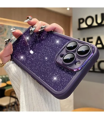 Силіконовий чохол "Bling Plating" для iPhone 14 Pro Фіолетовий