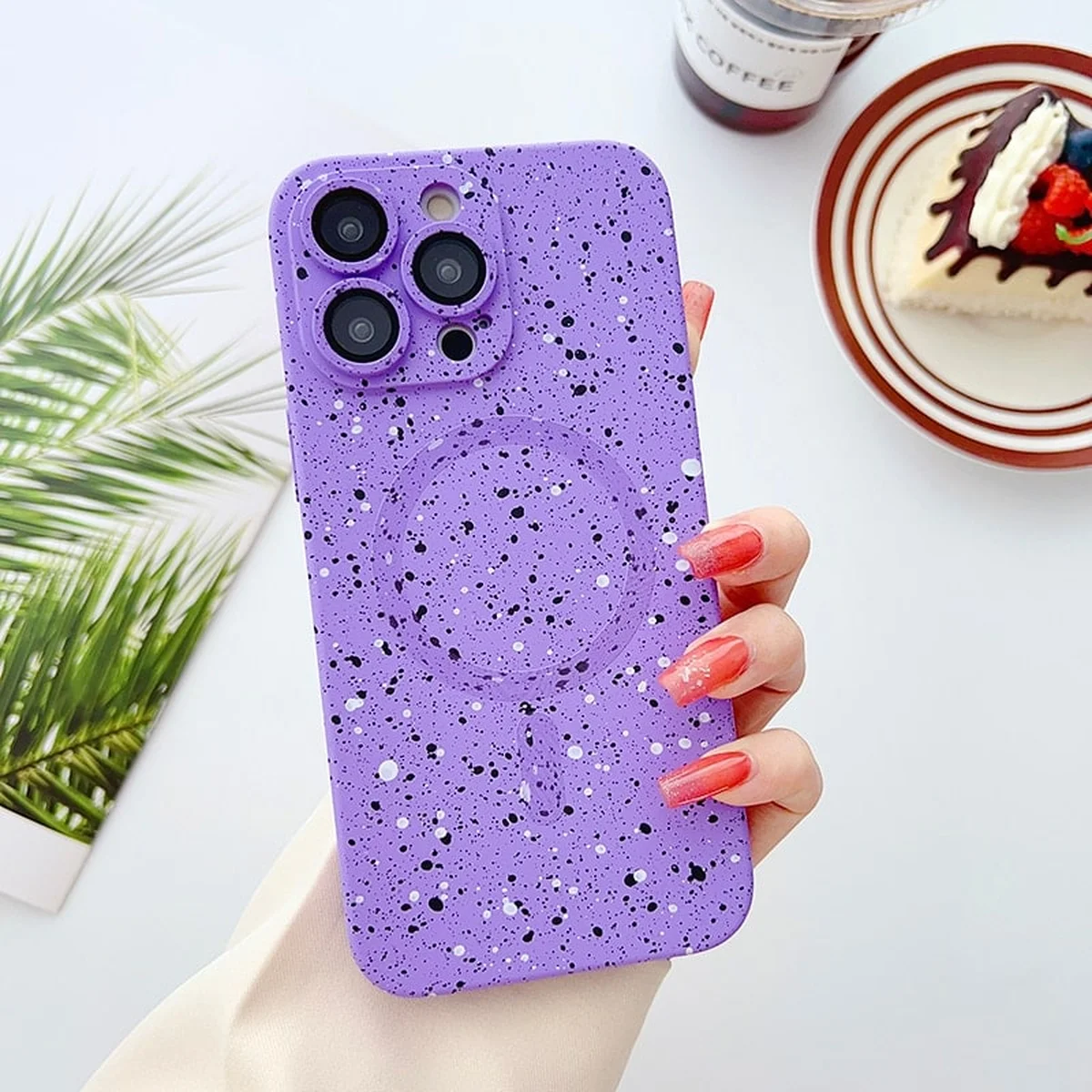 Силиконовый чехол "Silicone Dotted" with MagSafe для Apple iPhone 14 Pro Max Фиолетовый