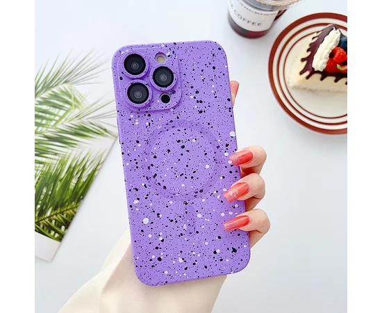 Силіконовий чохол "Silicone Dotted" with MagSafe для Apple iPhone 13 Pro Max Фіолетовий