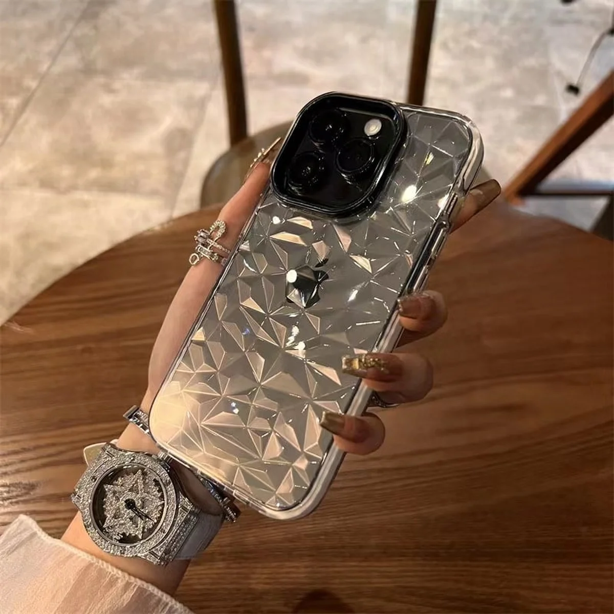 Силиконовый чехол "Crystal Diamond" для iPhone 15 Pro Белый