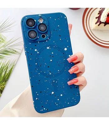 Силіконовий чохол "Silicone Dotted" with MagSafe для Apple iPhone 15 Pro Max Синій