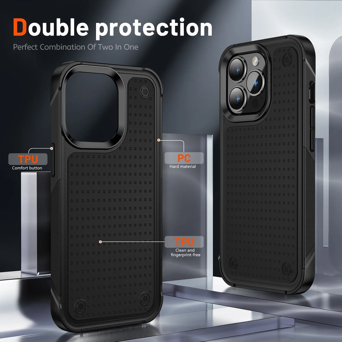 Противоударный чехол "Hybrid Rugged Armor" для iPhone 13 Pro Max Черный