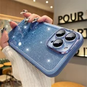 Силіконовий чохол "Bling Plating" для iPhone 14 Pro Синій