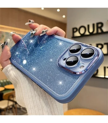 Силіконовий чохол "Bling Plating" для iPhone 15 Pro Max Синій