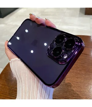 Силиконовый чехол "Square Plating" для iPhone 13 Pro Max Фиолетовый