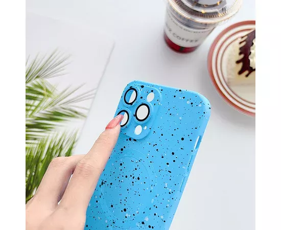 Силіконовий чохол "Silicone Dotted" with MagSafe для Apple iPhone 15 Pro Max Блакитний