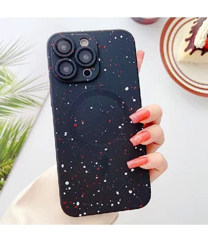 Силиконовый чехол "Silicone Dotted" with MagSafe для Apple iPhone 15 Pro Черный