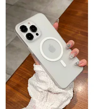 Пластиковый чехол "Luxury Ultra Thin Matte" with MagSafe для Apple iPhone 15 Pro Max Белый Пластиковый чехол "Luxury Ultra Thin Matte" with MagSafe для Apple iPhone 15 Pro Max Белый