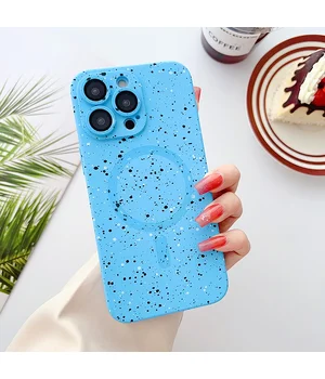 Силиконовый чехол "Silicone Dotted" with MagSafe для Apple iPhone 13 Pro Max Голубой