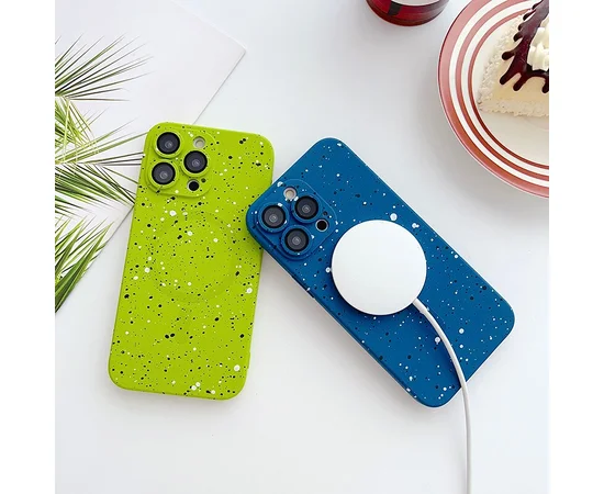 Силіконовий чохол "Silicone Dotted" with MagSafe для Apple iPhone 15 Pro Max Синій