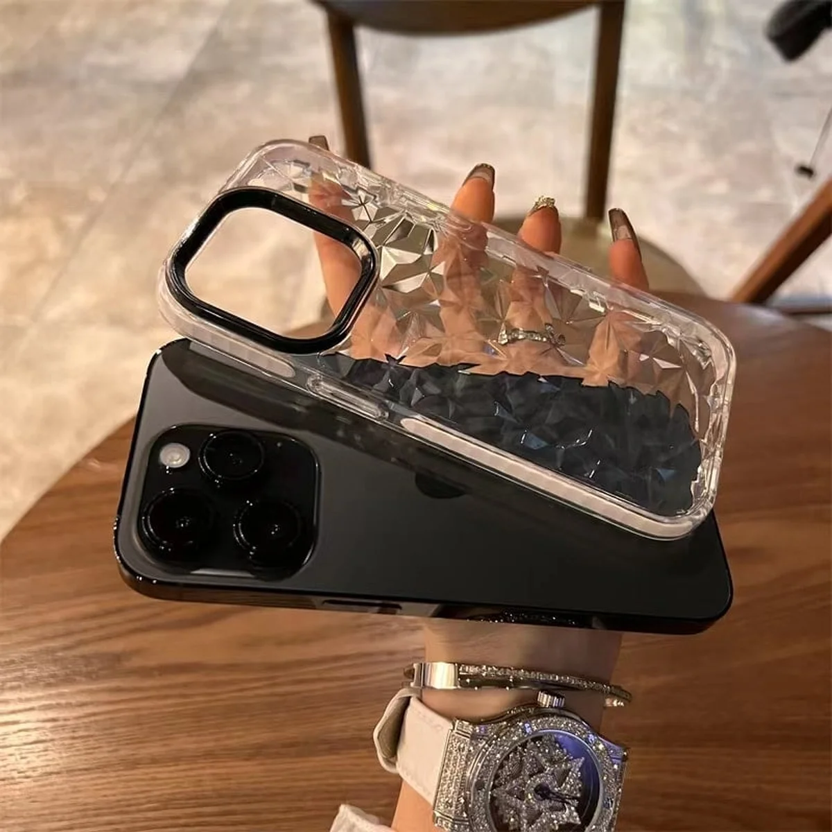 Силиконовый чехол "Crystal Diamond" для iPhone 14 Pro Max Белый