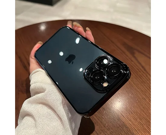 Силиконовый чехол "Square Plating" для iPhone 14 Pro Черный