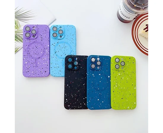 Силіконовий чохол "Silicone Dotted" with MagSafe для Apple iPhone 15 Pro Max Синій