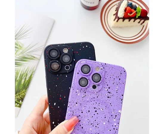 Силіконовий чохол "Silicone Dotted" with MagSafe для Apple iPhone 15 Pro Max Чорний