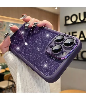 Силиконовый чехол "Bling Plating" для iPhone 15 Pro Фиолетовый