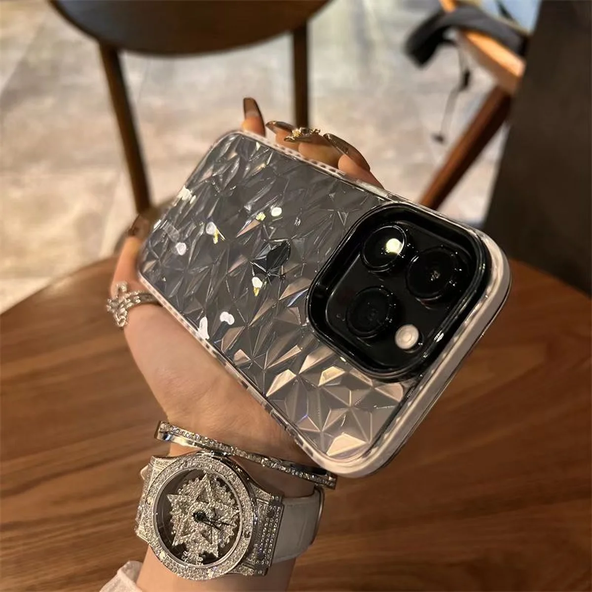 Силиконовый чехол "Crystal Diamond" для iPhone 14 Pro Белый