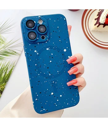 Силіконовий чохол "Silicone Dotted" with MagSafe для Apple iPhone 13 Pro Max Синій