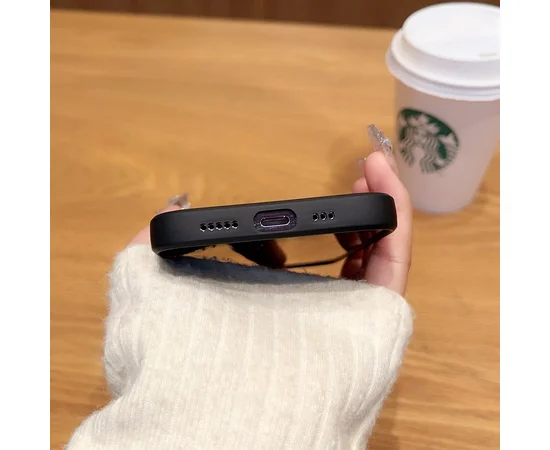 Силиконовый чехол "Luxury Matte" with MagSafe для Apple iPhone 15 Pro Max Черный