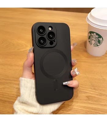 Силіконовий чохол "Luxury Matte" with MagSafe для Apple iPhone 15 Pro Max Чорний