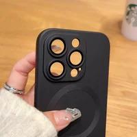 Силіконовий чохол "Luxury Matte" with MagSafe для Apple iPhone 15 Pro Чорний