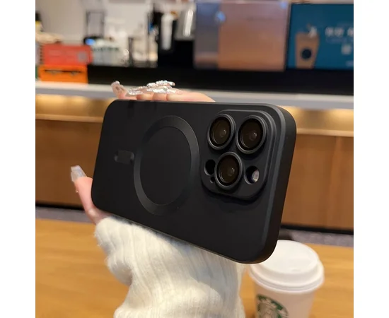 Силиконовый чехол "Luxury Matte" with MagSafe для Apple iPhone 15 Pro Черный