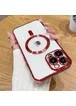 Силиконовый чехол "Transparent Plating" with MagSafe для Apple iPhone 12 Pro Max Красный