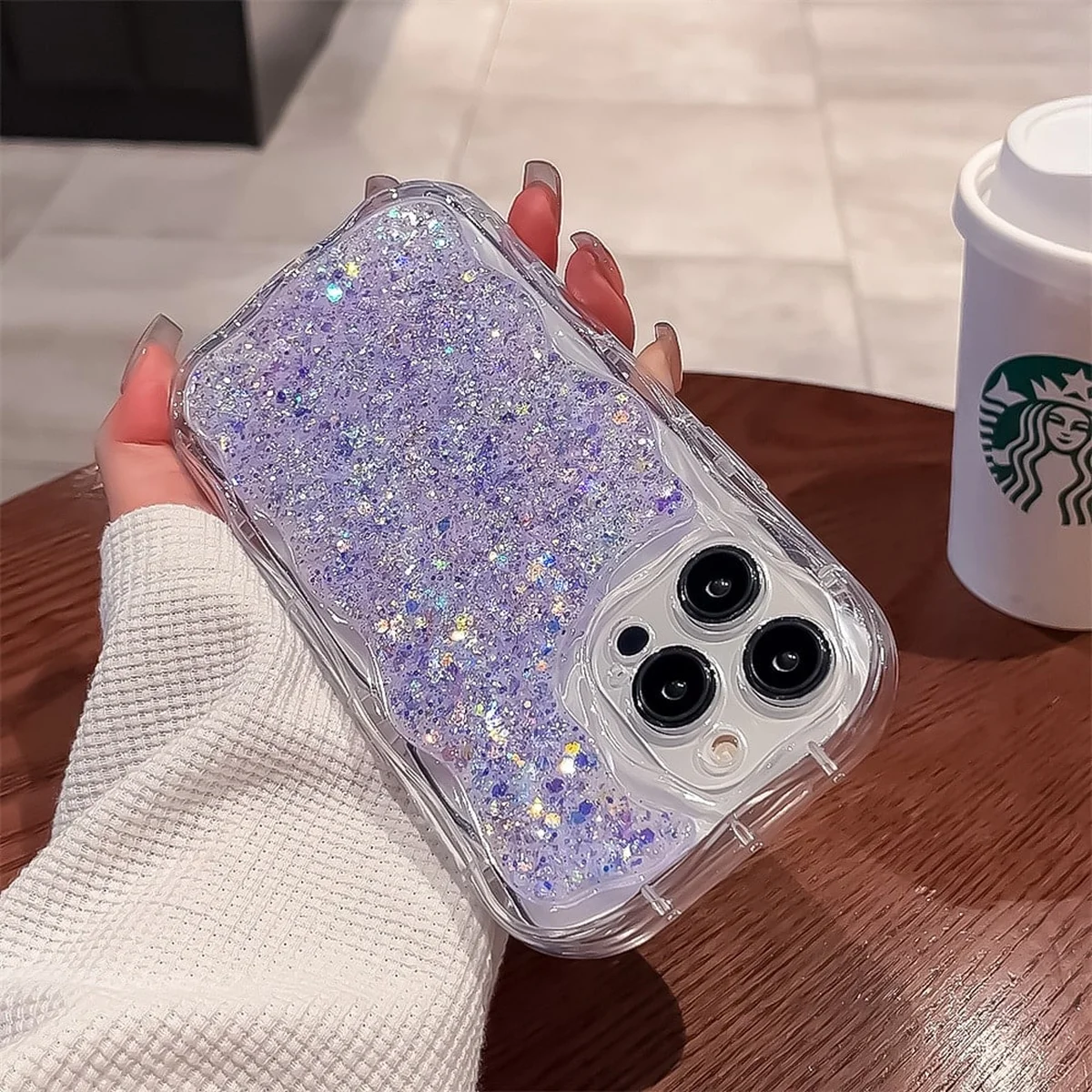 Силиконовый чехол "Bling Cute Wave" для Apple iPhone 14 Pro Max Фиолетовый