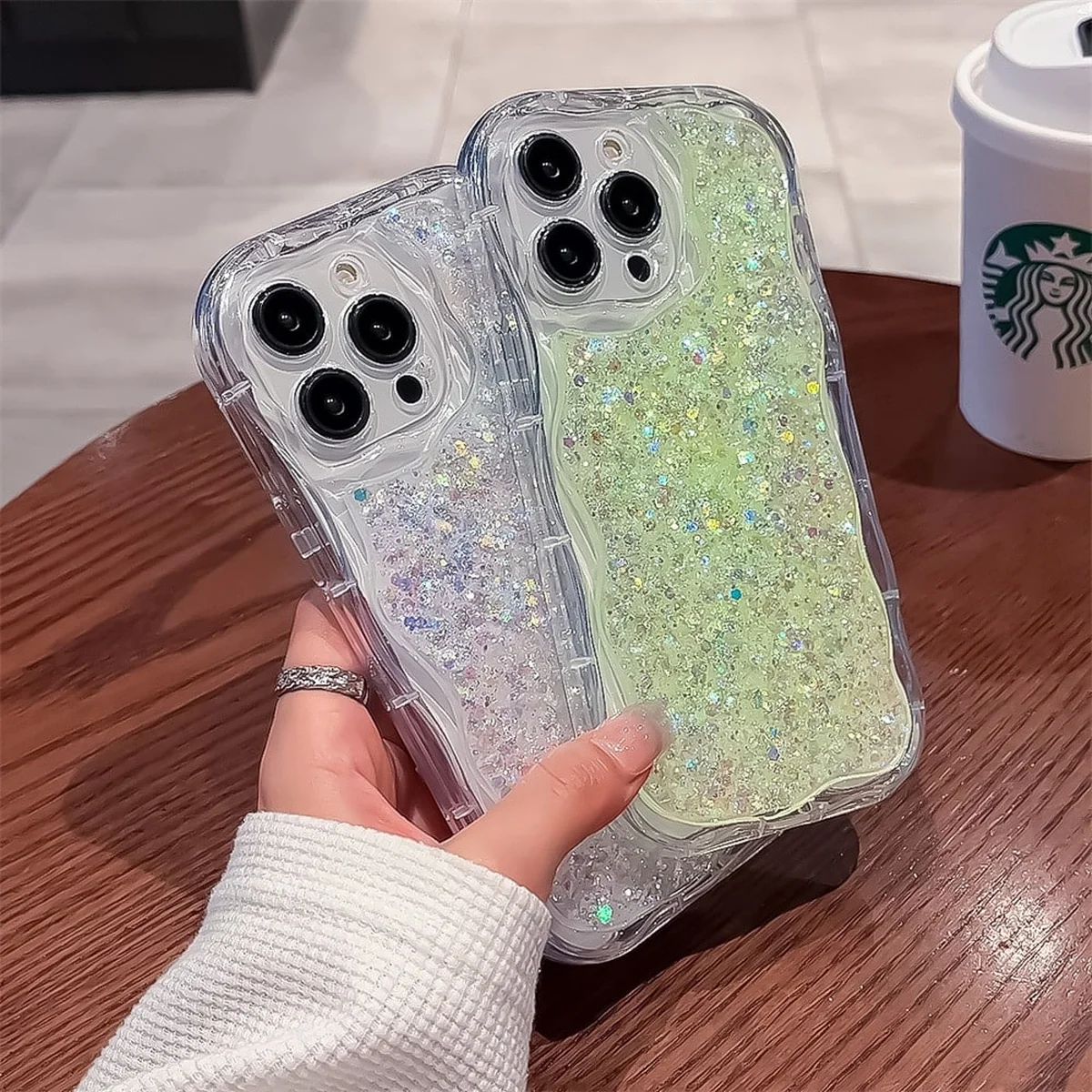Силиконовый чехол "Bling Cute Wave" для Apple iPhone 14 Pro Синий