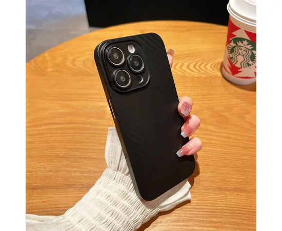 Пластиковый чехол "UltraThin Carbon" для Apple iPhone 13 Pro Max Черный