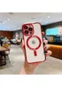 Силиконовый чехол "Transparent Plating" with MagSafe для Apple iPhone 13 Pro Красный