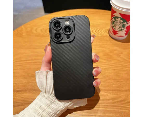 Пластиковый чехол "UltraThin Carbon" для Apple iPhone 13 Pro Max Черный