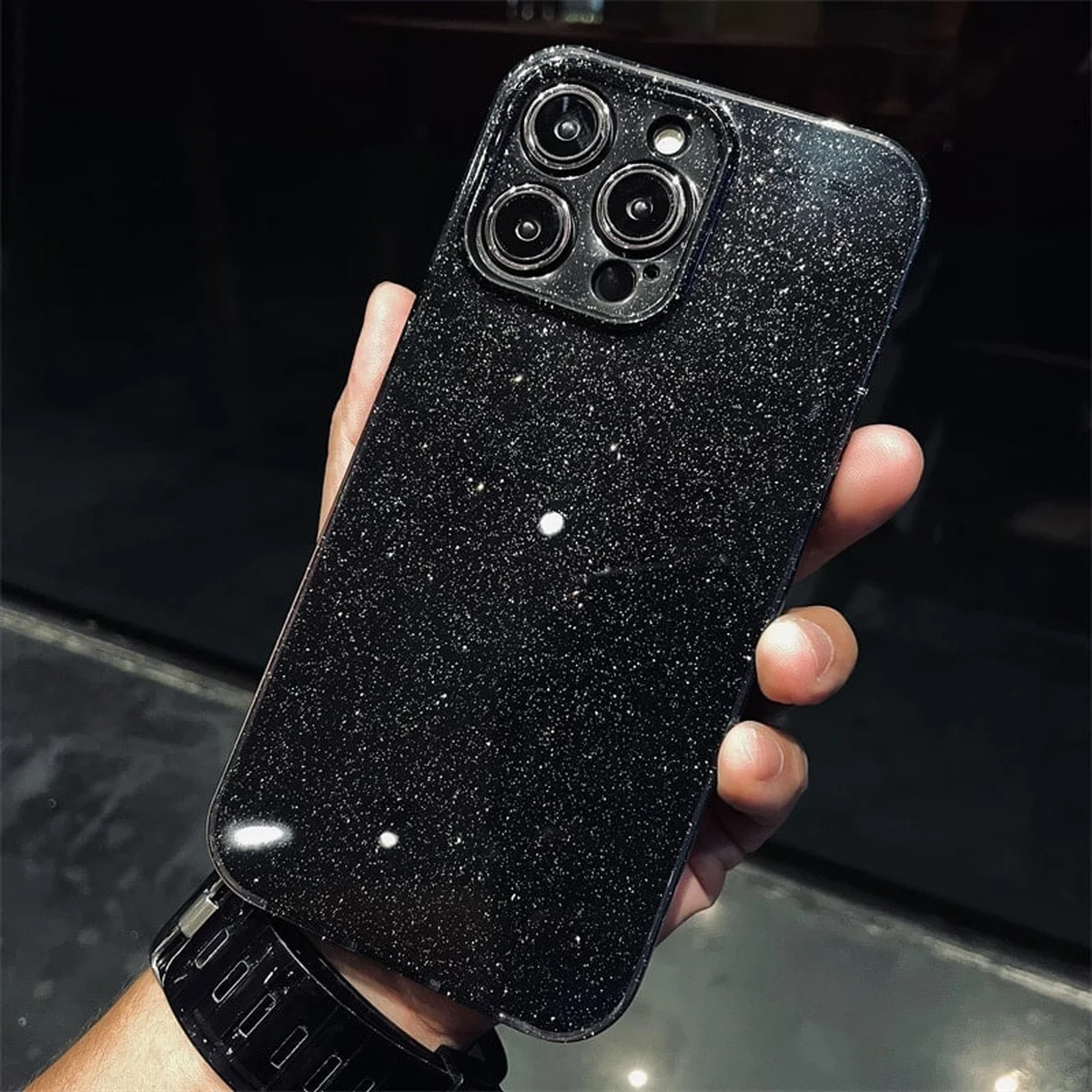 Силиконовый чехол "Bling color" для Apple iPhone 13 Pro Max Черный