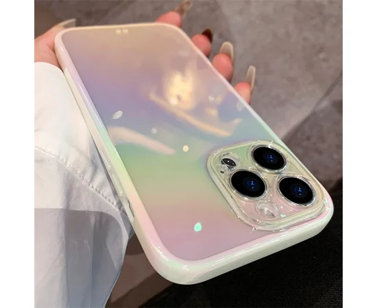 Силиконовый чехол "Laser Gradient" для iPhone 14 Pro Max Светлый