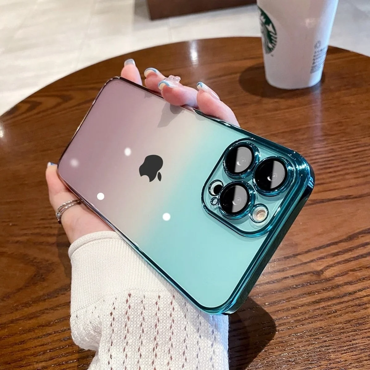 Силиконовый чехол "Electroplate Gradient" для Apple iPhone 13 Pro Max Фиолетово-синий